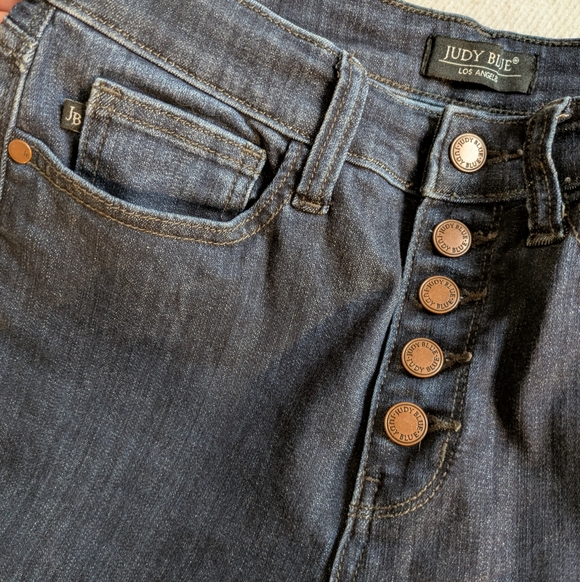 Judy Blue Button-Front Skinny Jeans Sz 27 - Picture 4 of 10
